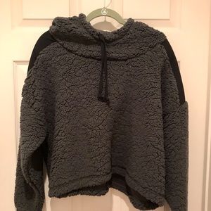 🎉 ZELLA Shearling Hooded Pullover Gray